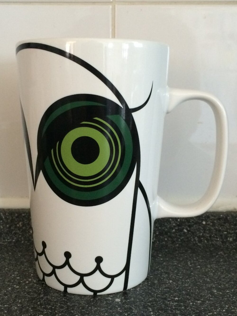 Starbucks 2014 Owl Tall Coffee Mug White Ceramic Collectible 16 oz